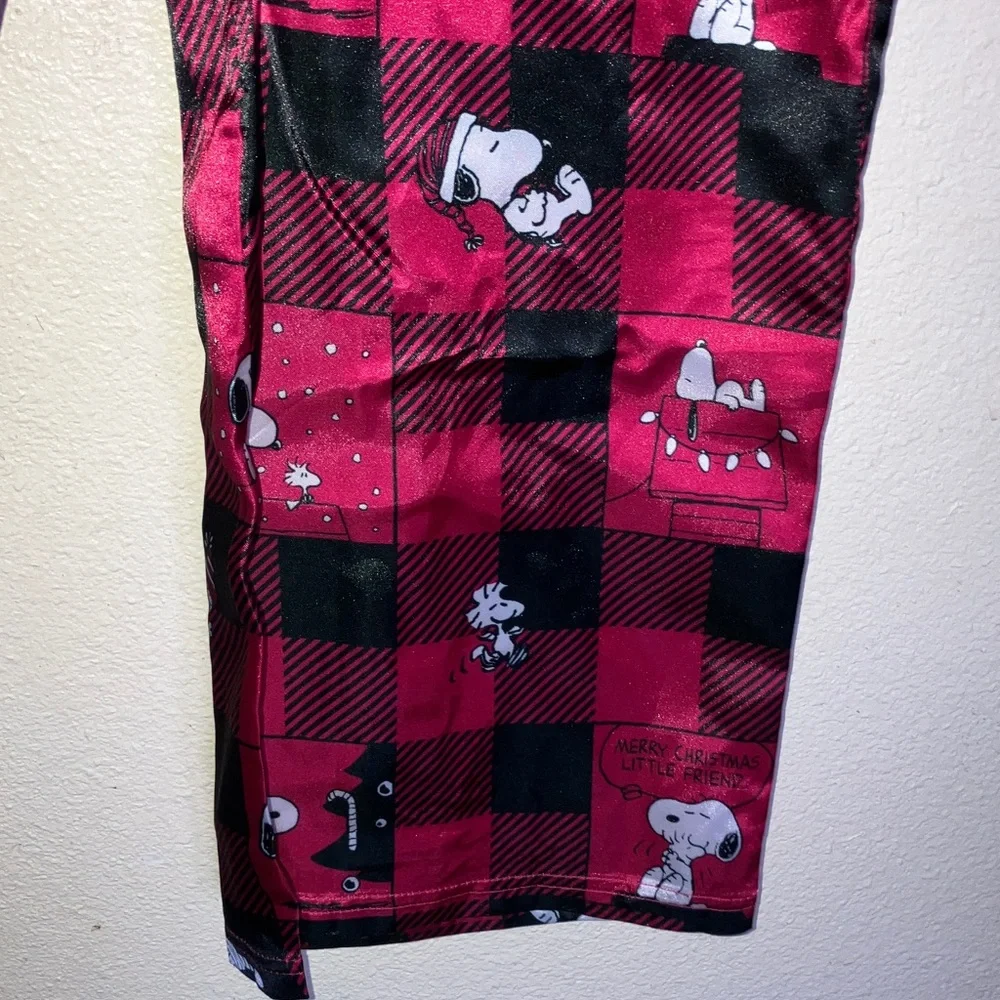 Justice Red and Black Snoopy Pajama Set Long‎ Sleeve and Pants NWT Size M 10